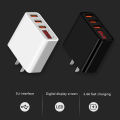 Vissko 3 USB 3.4A Fast Charging Adapter/Smart Voltage Digital Display Monitoring Charging Plug/Mobile Phone Charger-US Plug. 