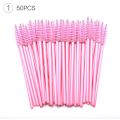 Eyebrow Mascara Wand Eyelash Spoolie Brush 50 pcs/set Wholesale Disposable Lash Wands Eyelash Extension Brush-shiny purple. 