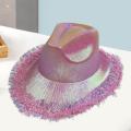 Cowboy Hat Decor Headwear Holographic Cowgirl Hats for Bride Men Women. 