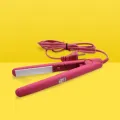 20W Yellow Mini Ceramic Flat Iron Mini Hair Straightener and Curler for Women. 