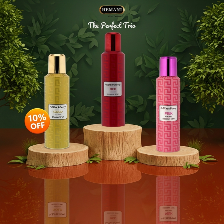 Hemani - Pack Of 3 - Blackberry Body Spray - Gold - Pink - Red 175ml "Any3"