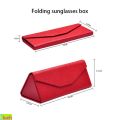 Folding Sunglasses Case Men and Women Fashion Foldable Spectacle Case Black Triangle Glasses Case. 