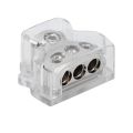 Nickel Plated Power Ground Distribution Block 1 In 3 Out Car Audio Stereo Modification Parts. 