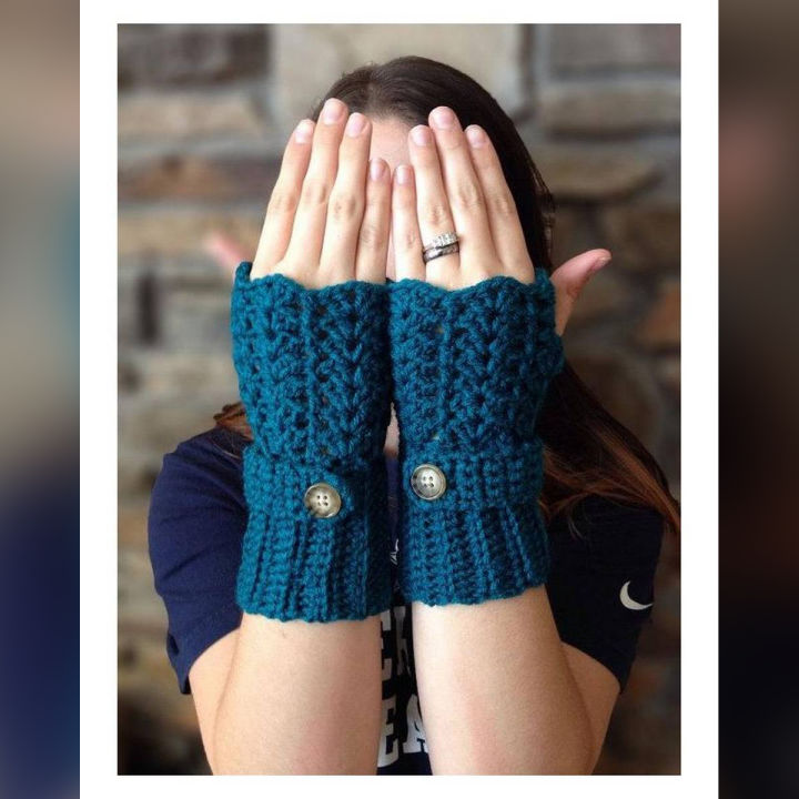 Dark Blue Wool Gloves for Women