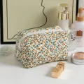 Floral Makeup Bag For Girls Nylon Travel Cosmetic Pouch Toiletry Handbag Large Zipper Organizer. 