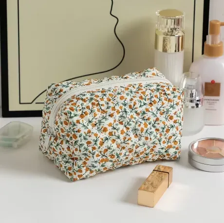 Floral%20Makeup%20Bag%20For%20Girls%20Nylon%20Travel%20Cosmetic%20Pouch%20Toiletry%20Handbag%20Large%20Zipper%20Organizer%20-%20Image%205