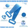 Easy  Kitchen Silicone Back Scrub Bath Shower Silicone Body Brush Silicone Bath Towel Exfoliating Body Brush Belt Wash Body Wash Silicone Body Scrubber Belt. 