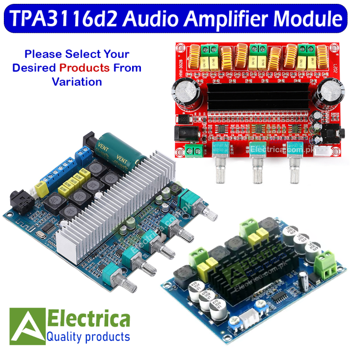 2.1 Channel Audio Stereo Equalizer Bluetooth Hifi Power Subwoofer Amplifier Board Tpa3116d2 by Electrica