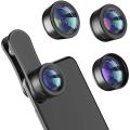 Camera Lens Clip-On Set Fish Eye, Wide Angle, Macro for Mobile Phones. 