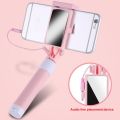 Mini Selfie Stick With Button Wired Silicone Handle Monopod For iPhone 6/6S Sticks. 