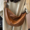 Female Banana bag High-quality Lacquer Women's Crossbody bag Large Brown Aesthetic handbag for Casual Daily use Fashion. 