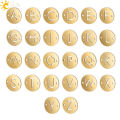 CSJA Gold Color Stainless Steel Bracelet for Women Beaded Beads Initial Letter Bracelets Dainty Jewelry Pulsera Fashion S691. 