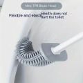 Silicone Toilet Brush Head Toilet Brush Leak-Proof Base Convenient Sanitary Brush Head Storage Cover Toilet Cleaning Brush. 