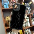 Couple Minimalist Line Phone Case For IPhone 14 Pro Max 13 11 12 XR XS 7 8 Plus Lambskin Silicone Soft Mobile Phones Coque. 