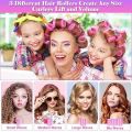 Hair Curlers Rollers with 12 Pcs Hair Clips 12 Pcs Rollers for Hair Set with 4 Sizes  Self Grip Hair Roller for Long Medium Short Thick Thin Hair,+Clips. 