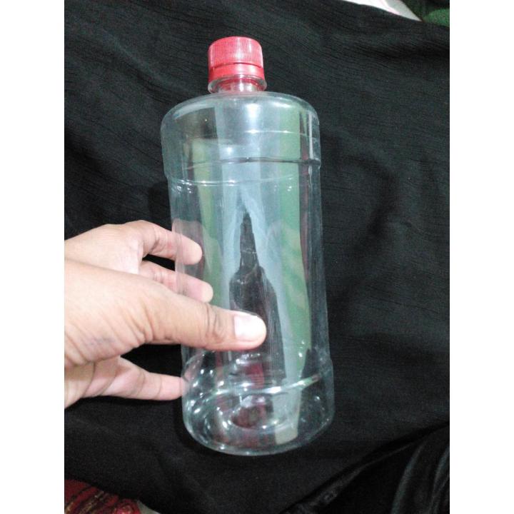 1pcs 1 Liter 8.5 inch long Empty clear Pet Plastic Bottle with cap For Water Storage oil  and different usage clear 1 liter  Bottle