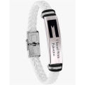 Wholesale New Palestine flag bracelet DIY logo stainless steel with leather braided bracelet for man. 