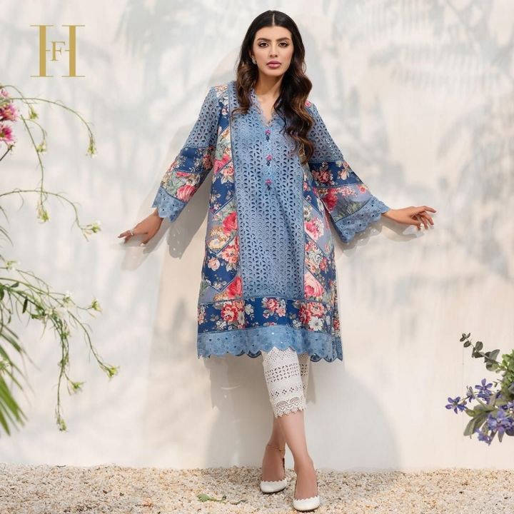 Heavy Embroidered Front With DIGITAL PRINT & SHIFLIE WORK unstitched suit for girls and women