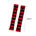 Arm Sleeves Stretchy Knitted Arm Sleeves with Thumbhole Design Red-black Striped Half Finger Arm Gloves for Cosplay Halloween Costume Women's Elbow Length Arm Warmer. 