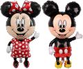 Jumbo Size Mickey and Minnei Grand Decoration Set With Red & Black Theme  and Jumbo Size Mickey & Minnie Mouse Foil Balloons. 