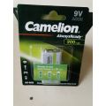 Camelion Rechargeable 9V, 200 Mah, camelion 9 VOLT, camelion charging cell, rechargeable 9 VOLT cell, rechargeable cell, camelion rechargeable battery 9 VOLT. 