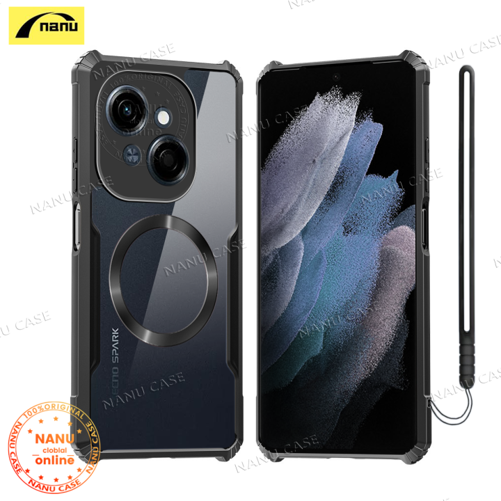 Nanu For Tecno Spark Go 1 4G [The Beatles] Compatible with Magsafe Phone Case Shockproof Slim Soft Cover Transparent Back Protection Casing + Silicone Lanyard