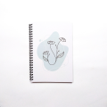 Blue & Peach Minimal Floral Spiral Notebook | Lined Pages, Soft Cover, Cute Aesthetic Stationary. 
