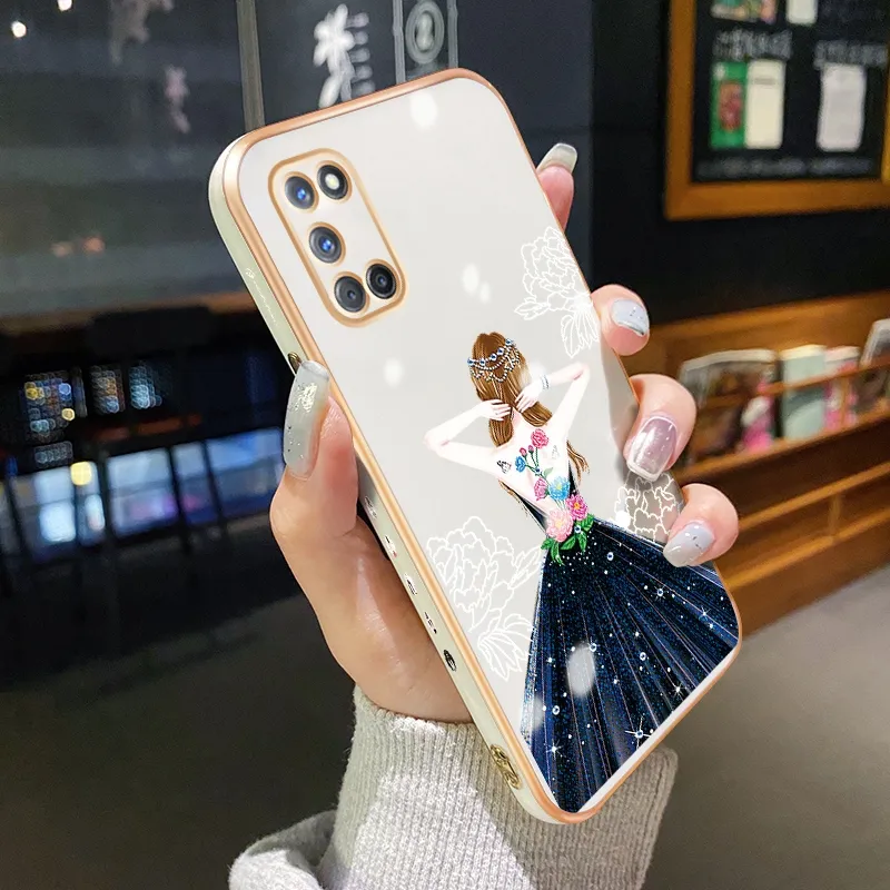 chenyyka For OPPO A52 Case Plating Side Edge Square New Design