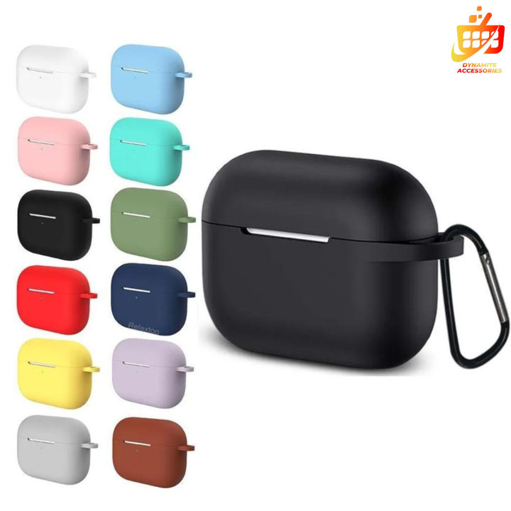 Airpods_Pro Soft Silicone Case With Hanging Clip For 360 Protection