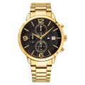 Tommy Hilfiger Men’s Quartz Stainless Steel Black Dial 42mm Watch 1710362 Stainless Steel Wrist Watch For Men. 