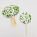 HAPPY BIRTHDAY JUNGLE THEME CUPCAKE TOPPERS PACK OF 10 CUPCAKE TOPPERS. 