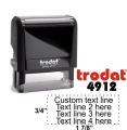 Trodat 4911/4912 Self Ink Rubber Stamp. Automatic Rubber Stamp. High Quality Rubber Stamp.  Size: 38mmx14mm/47mmX18mm. 