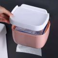Wall Mounted Toilet Roll Holder With Shelf Storage Rack, Toilet Tissue Box, Punch-free Toilet Paper Holder Box, Waterproof Storage Toilet Paper Storage Rack. 