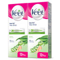 Veet Body Wax Strips Dry 12 Pieces - Pack of 2. 