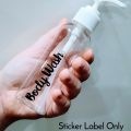 Toiletry Labels list- 25 piece- 2x1 inch size- only sticker- waterproof- 4 colors available- vinyl decal. 
