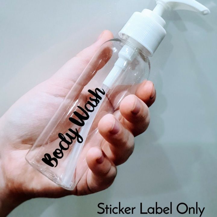 Toiletry Labels list- 25 piece- 2x1 inch size- only sticker- waterproof- 4 colors available- vinyl decal