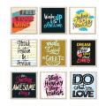 6x6 inch Picture Frames (9 Packs, Gold) Simple Designed Photo Frame Motivational Quote with High Definition Glass for Wall Mount. 