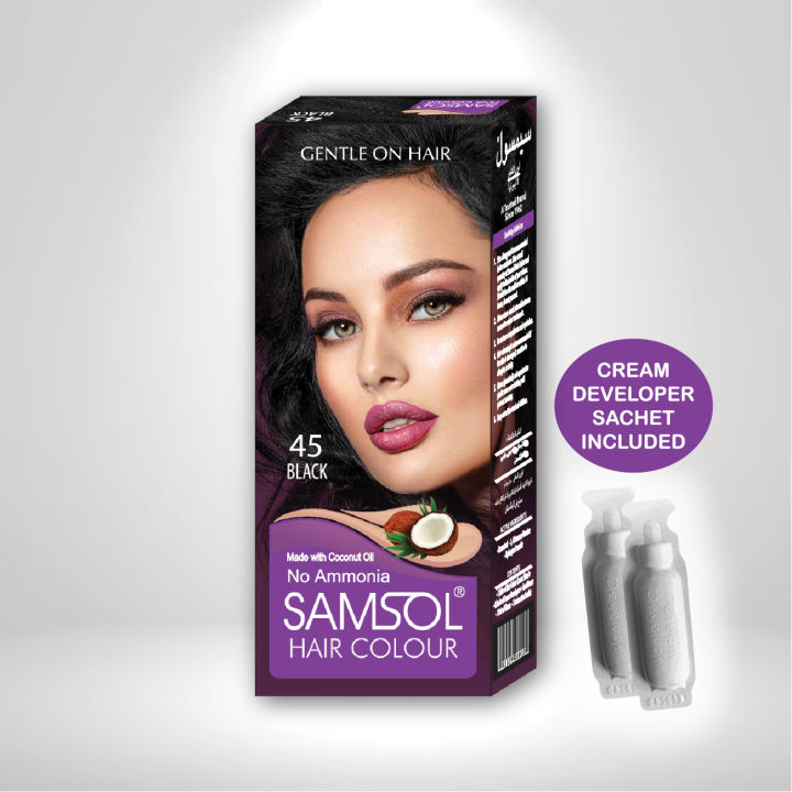 Samsul Color Samsol Hair Colour - 45 Black - 23ml - Non Metallic Dye | Daraz.pk