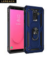 Lereach For Samsung Galaxy J8 2018 Mobile Phone Case TPU+PC Hard Ring Car Ring Bracket Shockproof Back Cover. 