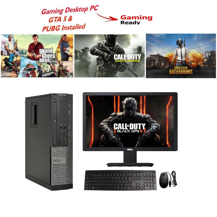 OptiPlex 9010 Desktop Gaming Pc Intel Core i5-3470 3.2GHz 3rd Generation 8GB 500GB Hard 23 Inch wide Screen LED free Keyboard Mouse -2GB Graphic card - GTA 5 & PUBG or Call Of Duty Games Installed
