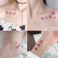 [Ready Stock] Tattoo sticker waterproof lasting feminine collarbone ankle cherry blossom flower small fresh student girl tattoo sticker. 