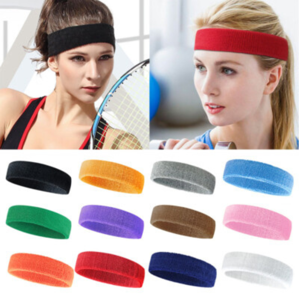 Sports Headband Sweat Absorbing Stretchable Gym Yoga Running Workout Band Non Slip Fitness Hair Band for Men Women Kids