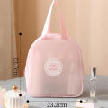 Material Makeup Bag Lightweight Semi-Transparent Waterproof Toiletry Pouch Mesh Divider Handled Travel Organizer for Travel. 