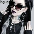 Halloween Dark Black Gothic Cat Eyes Sunglasses Vintage Luxury Brand Steampunk Oversized Sunglasses For Women. 