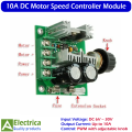 10A DC Motor Speed Controller Module – Adjustable Fan Regulator with Knob, PWM Control for DIY Circuits by Electrica. 