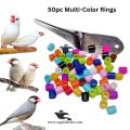 Java Plastic Rings – 50 Rings in (20Multi-Color) Bird ID Bands. 