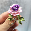 Nebula Supreme Rose Flower Lapel Pin Sparkling Women Coat Scarf Clothes Pin. 