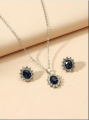 Latest fashion Silver Royal Blue Stone Jewelry Set For Girls. 