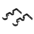 3Pcs/Set Curtain Rod Brackets Heavy Duty Double Rod Holders Durable Metal Curtain Rod Wall Brackets with Screw Black. 