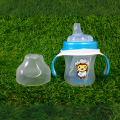 Sheep Print Baby Silicon Spout Training Cup Easy move into Baby Spout Step with Handle and straw Age 6 month + 140ml  5oz. 